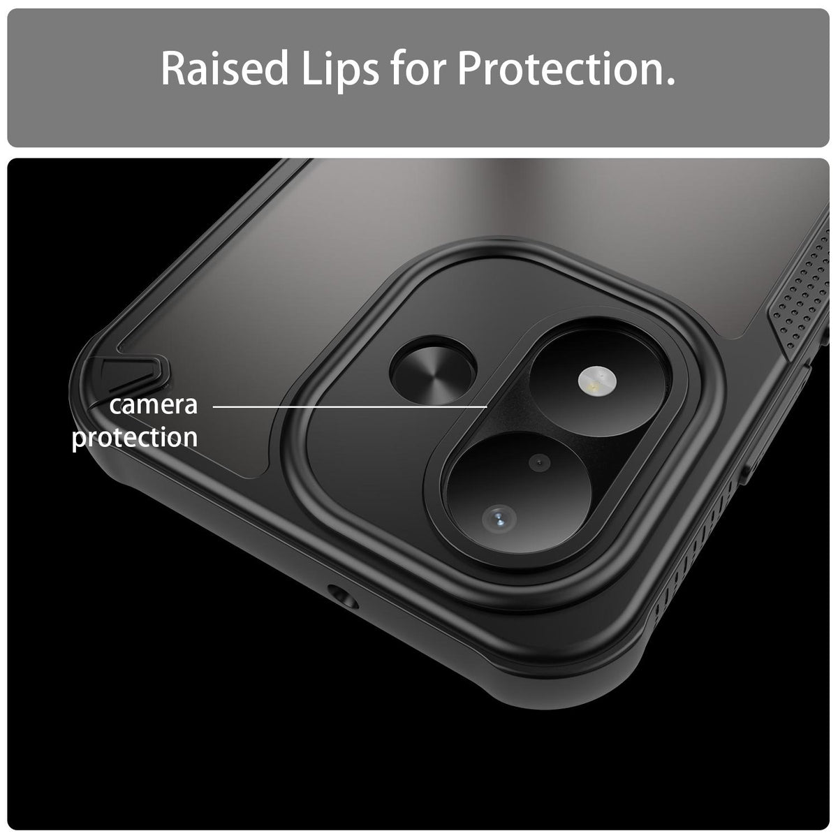 For Redmi Note 17 4G Global 169.7mm Armor Glaze PC Hybrid TPU Phone Case - Black - EDA007446907B