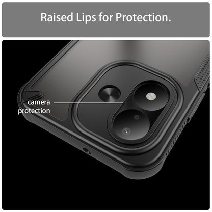 For Redmi Note 17 4G Global 169.7mm Armor Glaze PC Hybrid TPU Phone Case - Black - EDA007446907B