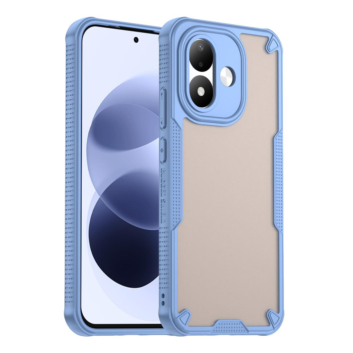 For Redmi Note 17 4G Global 169.7mm Armor Glaze PC Hybrid TPU Phone Case - Blue - EDA007446907C