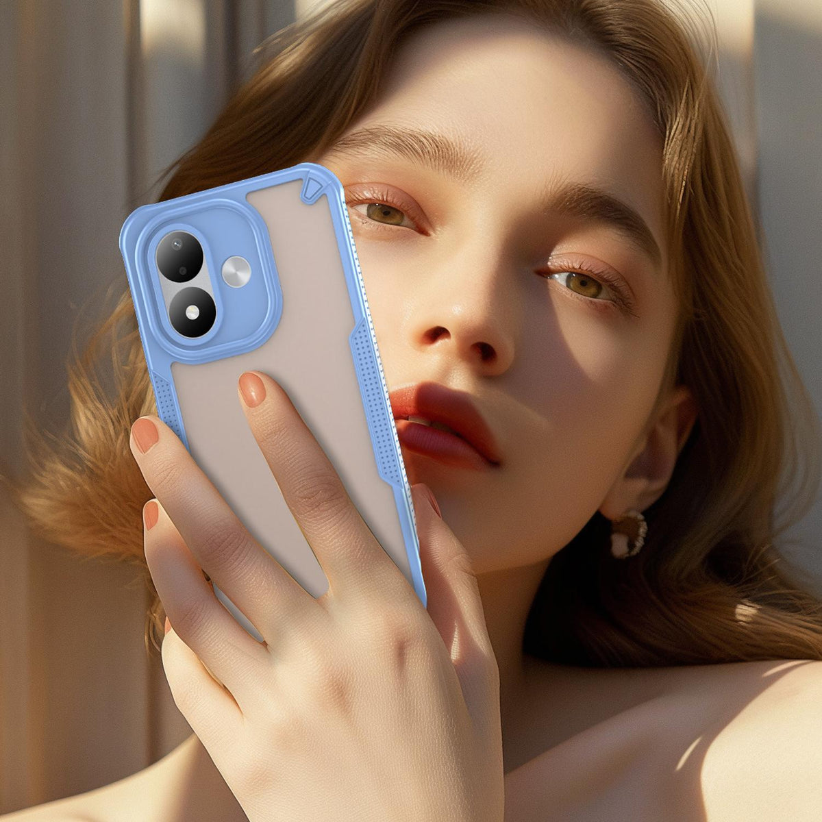 For Redmi Note 17 4G Global 169.7mm Armor Glaze PC Hybrid TPU Phone Case - Blue - EDA007446907C