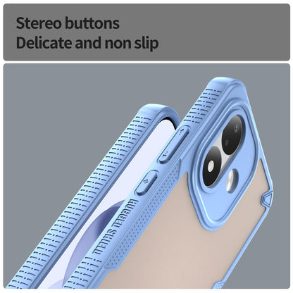 For Redmi Note 17 4G Global 169.7mm Armor Glaze PC Hybrid TPU Phone Case - Blue - EDA007446907C