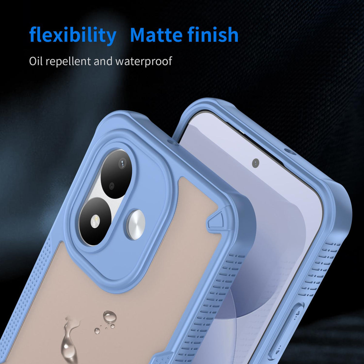 For Redmi Note 17 4G Global 169.7mm Armor Glaze PC Hybrid TPU Phone Case - Blue - EDA007446907C