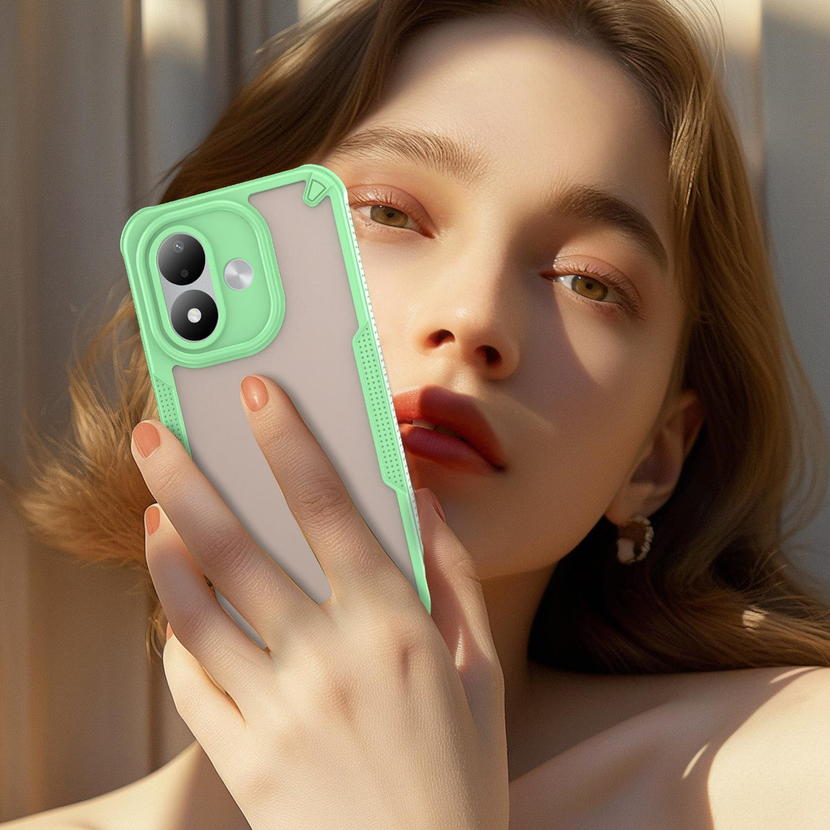 For Redmi Note 17 4G Global 169.7mm Armor Glaze PC Hybrid TPU Phone Case - Green - EDA007446907D