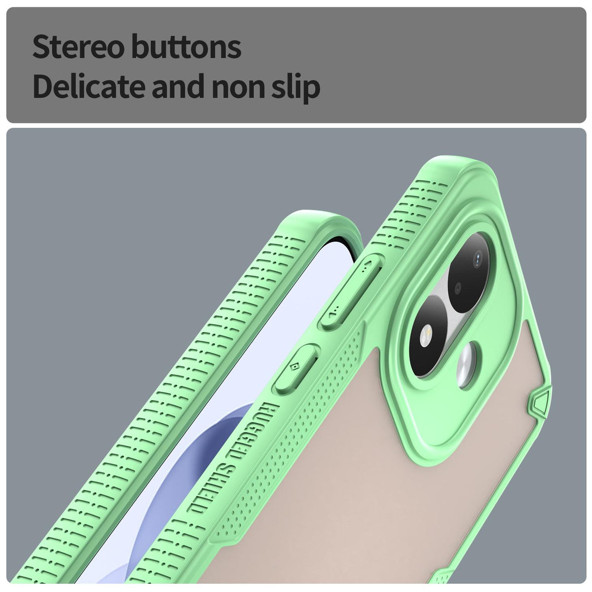 For Redmi Note 17 4G Global 169.7mm Armor Glaze PC Hybrid TPU Phone Case - Green - EDA007446907D