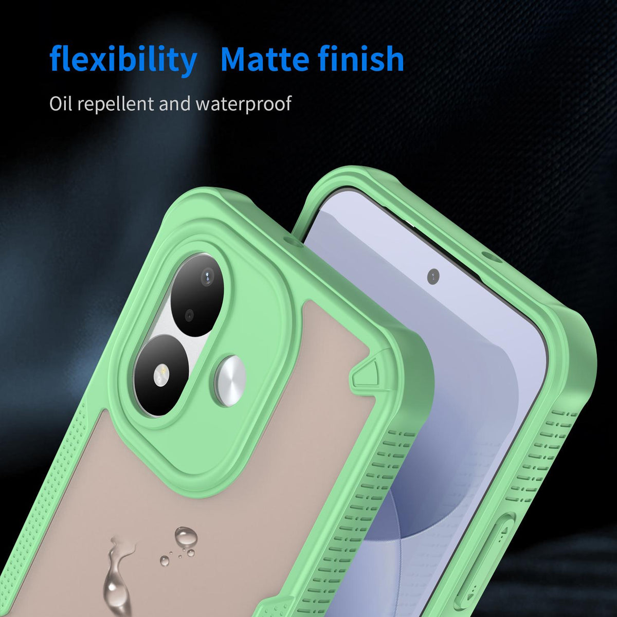 For Redmi Note 17 4G Global 169.7mm Armor Glaze PC Hybrid TPU Phone Case - Green - EDA007446907D
