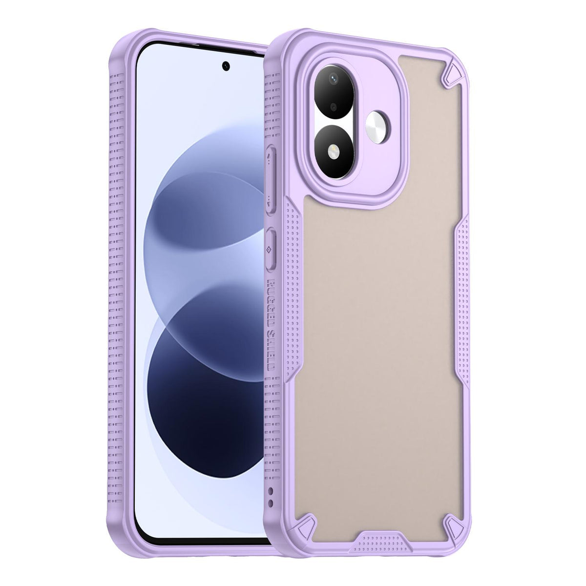 For Redmi Note 17 4G Global 169.7mm Armor Glaze PC Hybrid TPU Phone Case - Purple - EDA007446907E