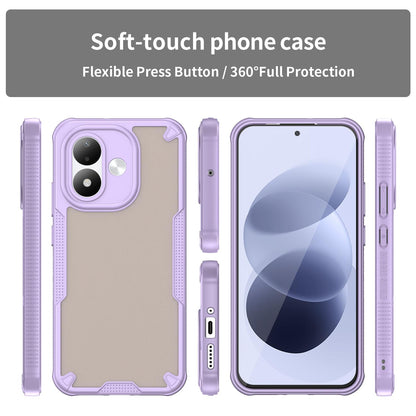 For Redmi Note 17 4G Global 169.7mm Armor Glaze PC Hybrid TPU Phone Case - Purple - EDA007446907E