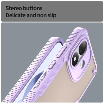 For Redmi Note 17 4G Global 169.7mm Armor Glaze PC Hybrid TPU Phone Case - Purple - EDA007446907E