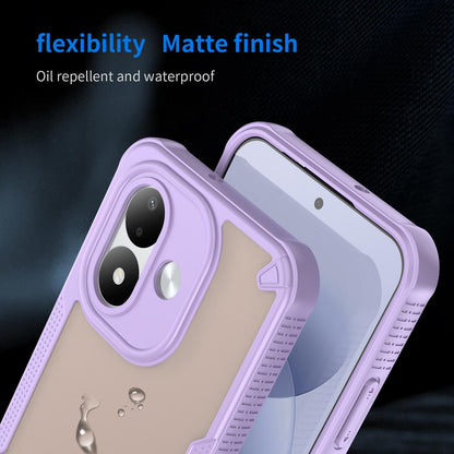 For Redmi Note 17 4G Global 169.7mm Armor Glaze PC Hybrid TPU Phone Case - Purple - EDA007446907E