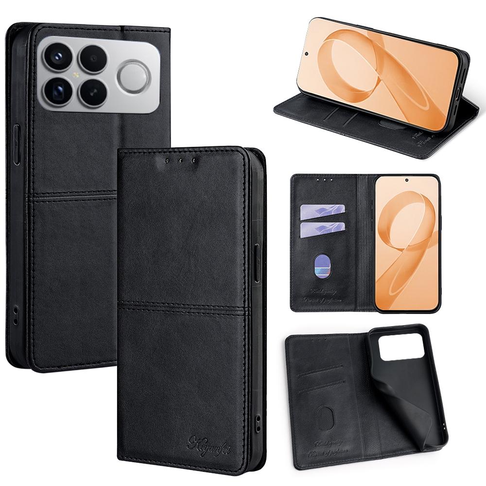 For Redmi K90 Pro Max 5G / Poco F8 Ultra Cow Texture Magnetic Leather Phone Case(Black)