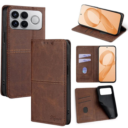 For Redmi K90 Pro Max 5G / Poco F8 Ultra Cow Texture Magnetic Leather Phone Case(Dark Brown)