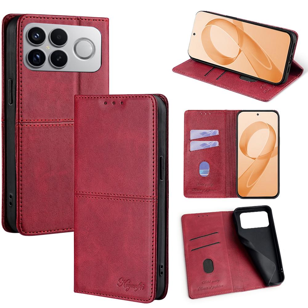 For Redmi K90 Pro Max 5G / Poco F8 Ultra Cow Texture Magnetic Leather Phone Case(Red)