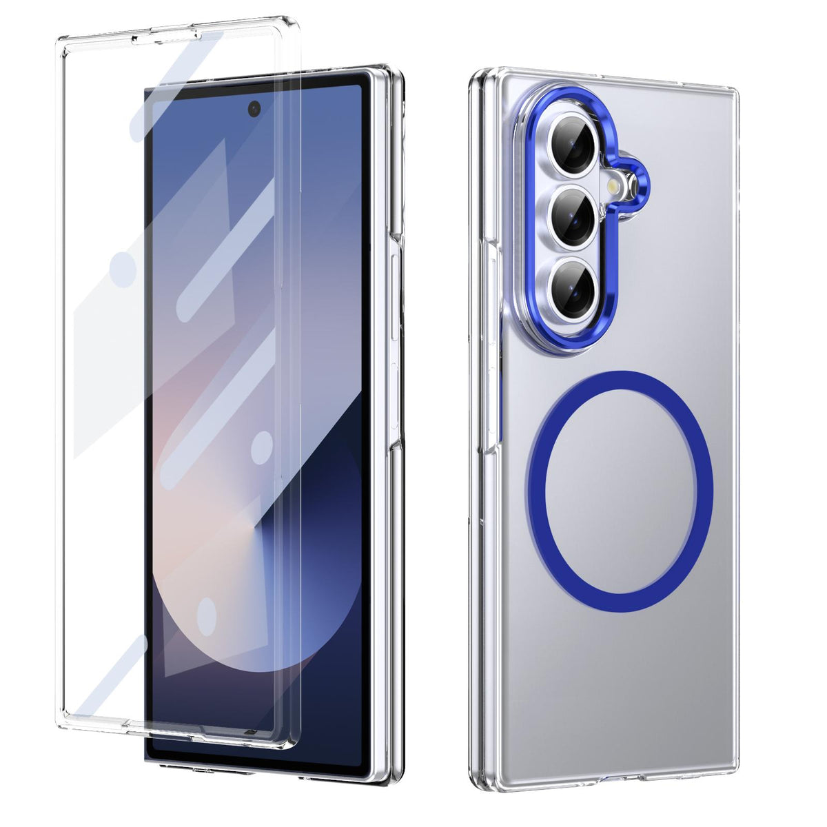For Galaxy Z Fold8 Ultra 5G lce Folding Series MagSafe Integrated Clear PC Phone Case - Royal Blue - EDA007451812A