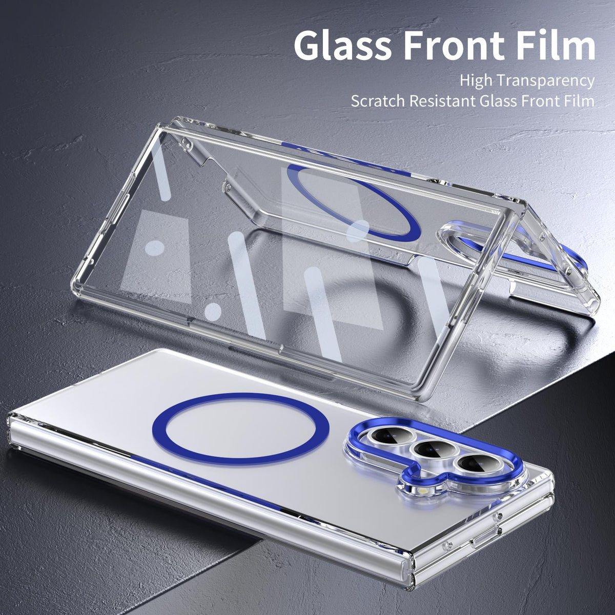 For Galaxy Z Fold8 Ultra 5G lce Folding Series MagSafe Integrated Clear PC Phone Case - Royal Blue - EDA007451812A
