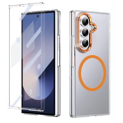 For Galaxy Z Fold8 Ultra 5G lce Folding Series MagSafe Integrated Clear PC Phone Case - Orange - EDA007451812B