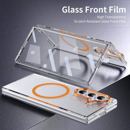 For Galaxy Z Fold8 Ultra 5G lce Folding Series MagSafe Integrated Clear PC Phone Case - Orange - EDA007451812B