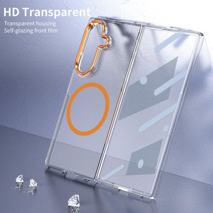 For Galaxy Z Fold8 Ultra 5G lce Folding Series MagSafe Integrated Clear PC Phone Case - Orange - EDA007451812B
