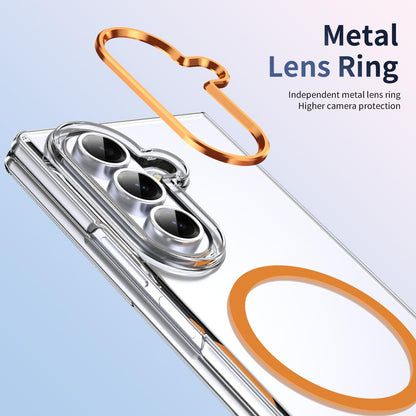 For Galaxy Z Fold8 Ultra 5G lce Folding Series MagSafe Integrated Clear PC Phone Case - Orange - EDA007451812B