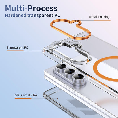 For Galaxy Z Fold8 Ultra 5G lce Folding Series MagSafe Integrated Clear PC Phone Case - Orange - EDA007451812B