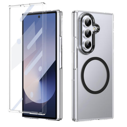 For Galaxy Z Fold8 Ultra 5G lce Folding Series MagSafe Integrated Clear PC Phone Case - Black - EDA007451812C