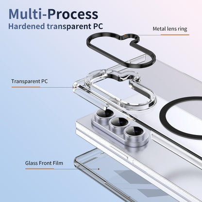 For Galaxy Z Fold8 Ultra 5G lce Folding Series MagSafe Integrated Clear PC Phone Case - Black - EDA007451812C