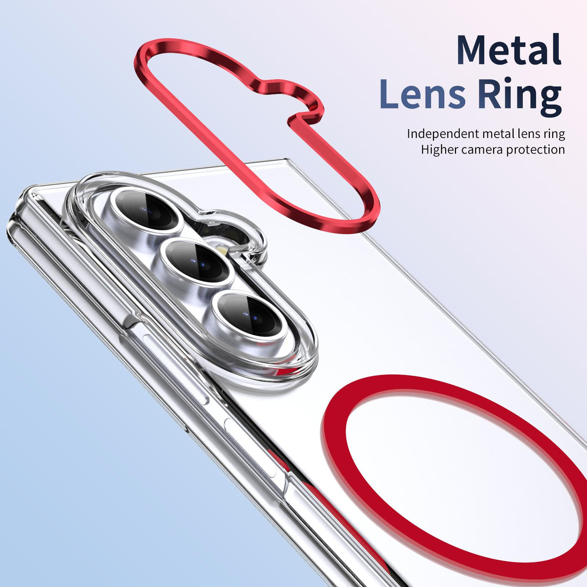 For Galaxy Z Fold8 Ultra 5G lce Folding Series MagSafe Integrated Clear PC Phone Case - Red - EDA007451812D