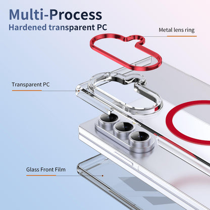 For Galaxy Z Fold8 Ultra 5G lce Folding Series MagSafe Integrated Clear PC Phone Case - Red - EDA007451812D