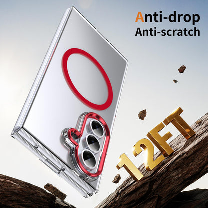 For Galaxy Z Fold8 Ultra 5G lce Folding Series MagSafe Integrated Clear PC Phone Case - Red - EDA007451812D