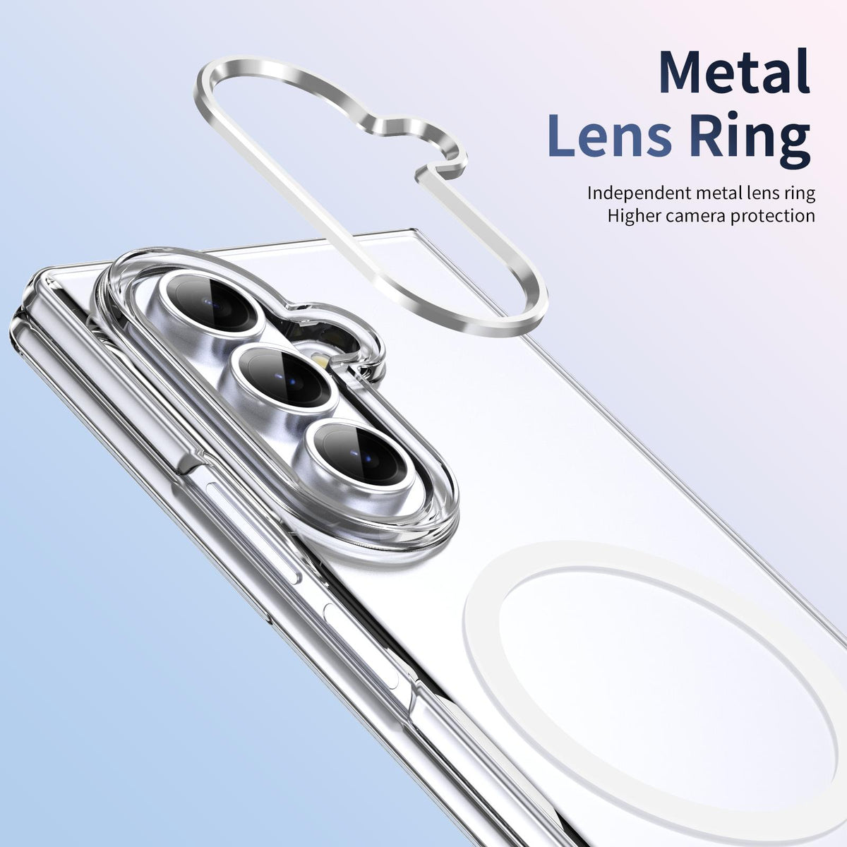 For Galaxy Z Fold8 Ultra 5G lce Folding Series MagSafe Integrated Clear PC Phone Case - Silver - EDA007451812E