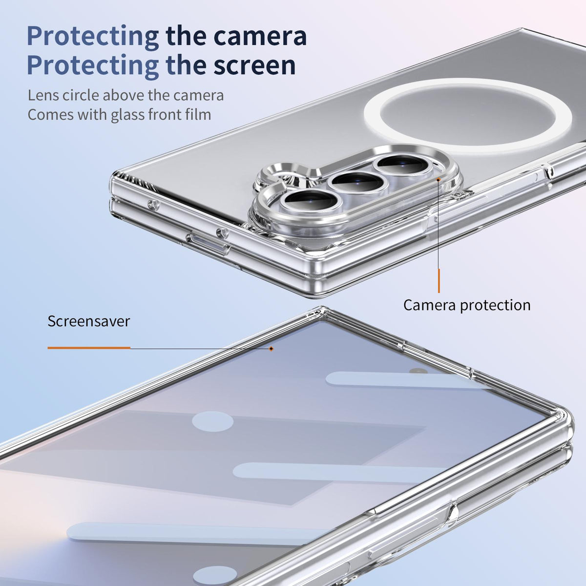 For Galaxy Z Fold8 Ultra 5G lce Folding Series MagSafe Integrated Clear PC Phone Case - Silver - EDA007451812E
