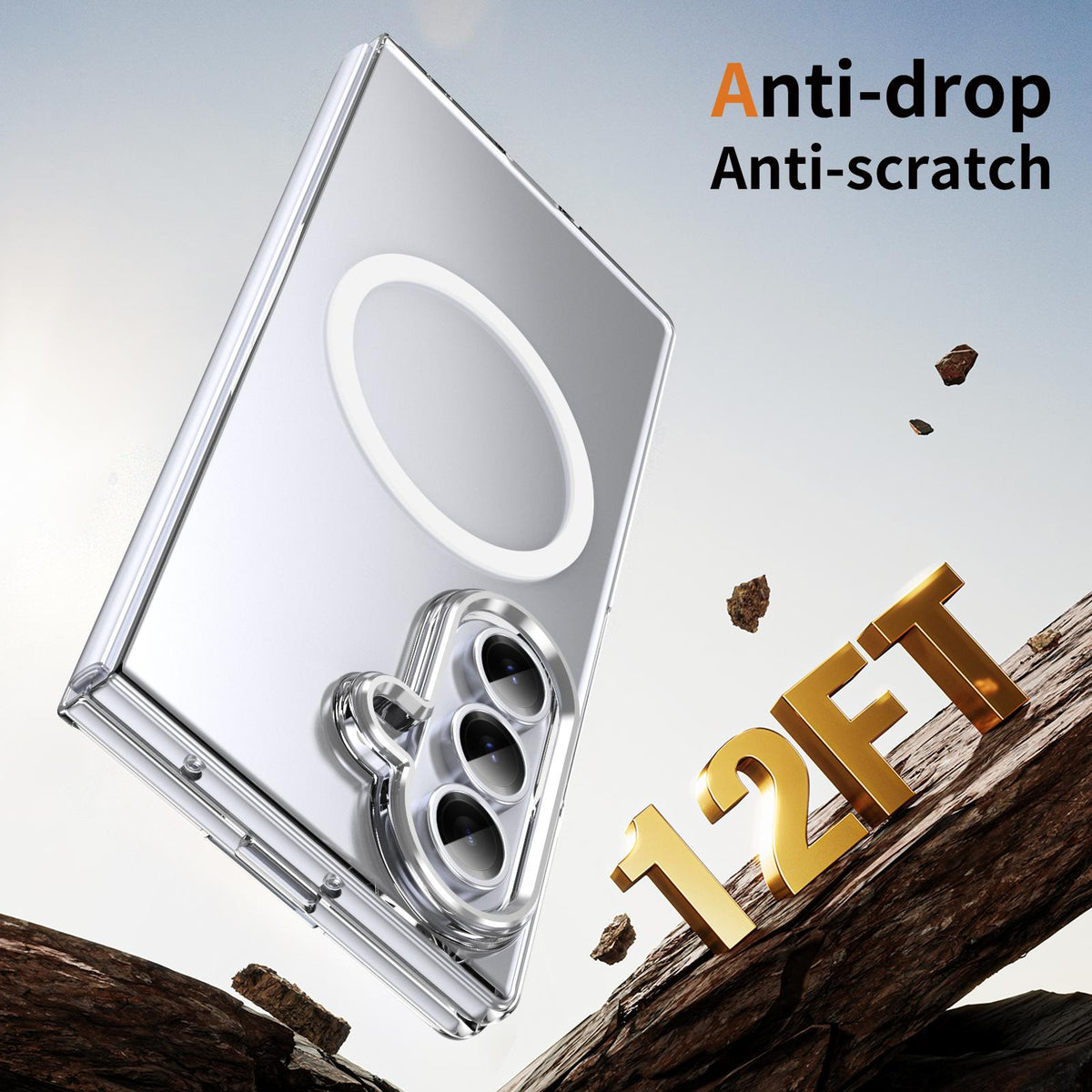 For Galaxy Z Fold8 Ultra 5G lce Folding Series MagSafe Integrated Clear PC Phone Case - Silver - EDA007451812E