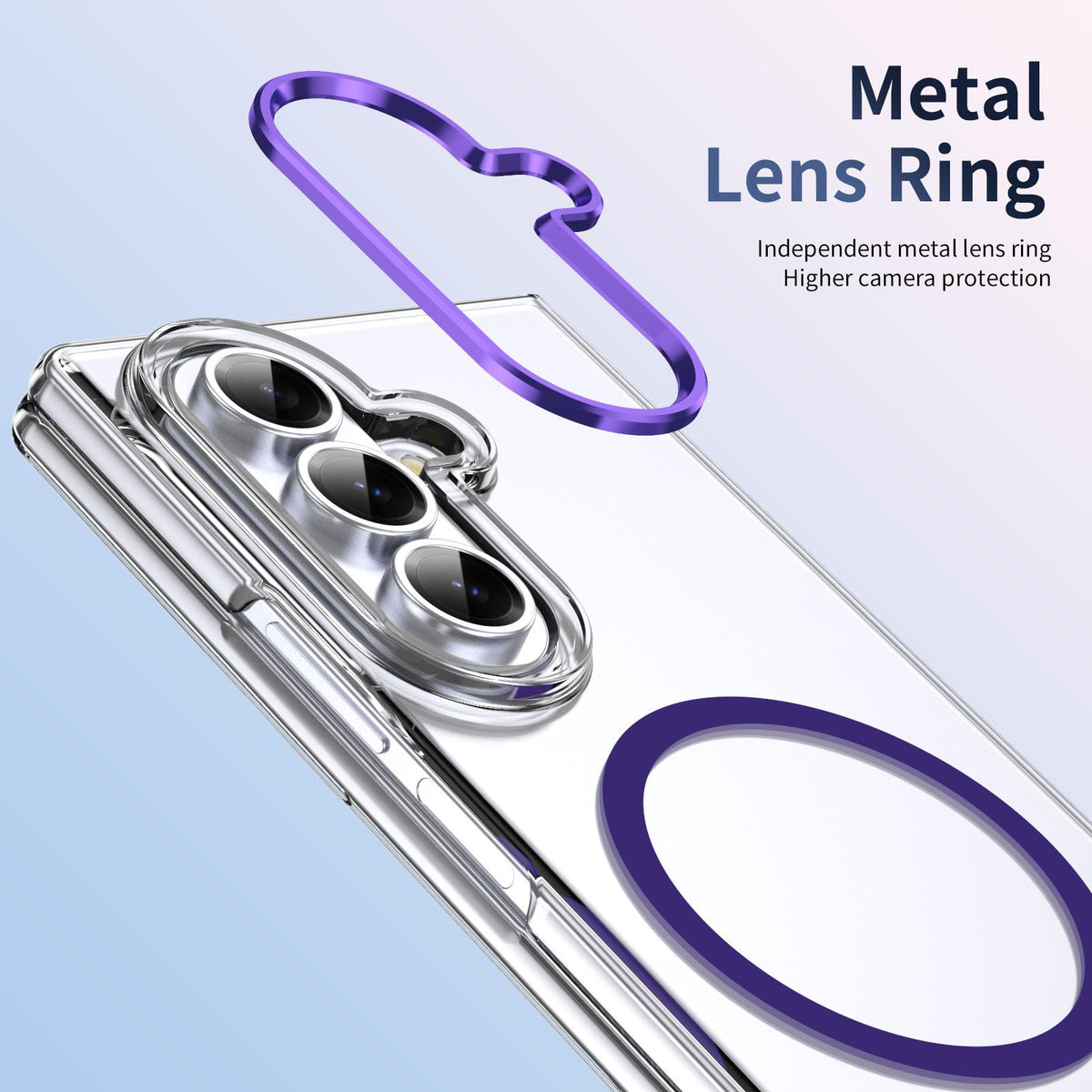 For Galaxy Z Fold8 Ultra 5G lce Folding Series MagSafe Integrated Clear PC Phone Case - Purple - EDA007451812F