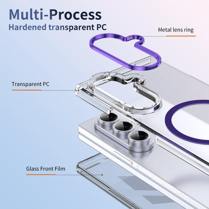 For Galaxy Z Fold8 Ultra 5G lce Folding Series MagSafe Integrated Clear PC Phone Case - Purple - EDA007451812F