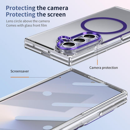For Galaxy Z Fold8 Ultra 5G lce Folding Series MagSafe Integrated Clear PC Phone Case - Purple - EDA007451812F