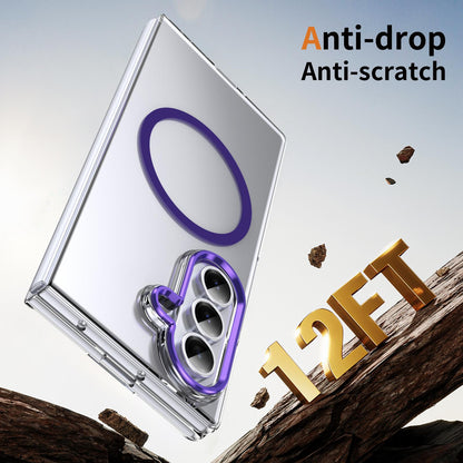 For Galaxy Z Fold8 Ultra 5G lce Folding Series MagSafe Integrated Clear PC Phone Case - Purple - EDA007451812F