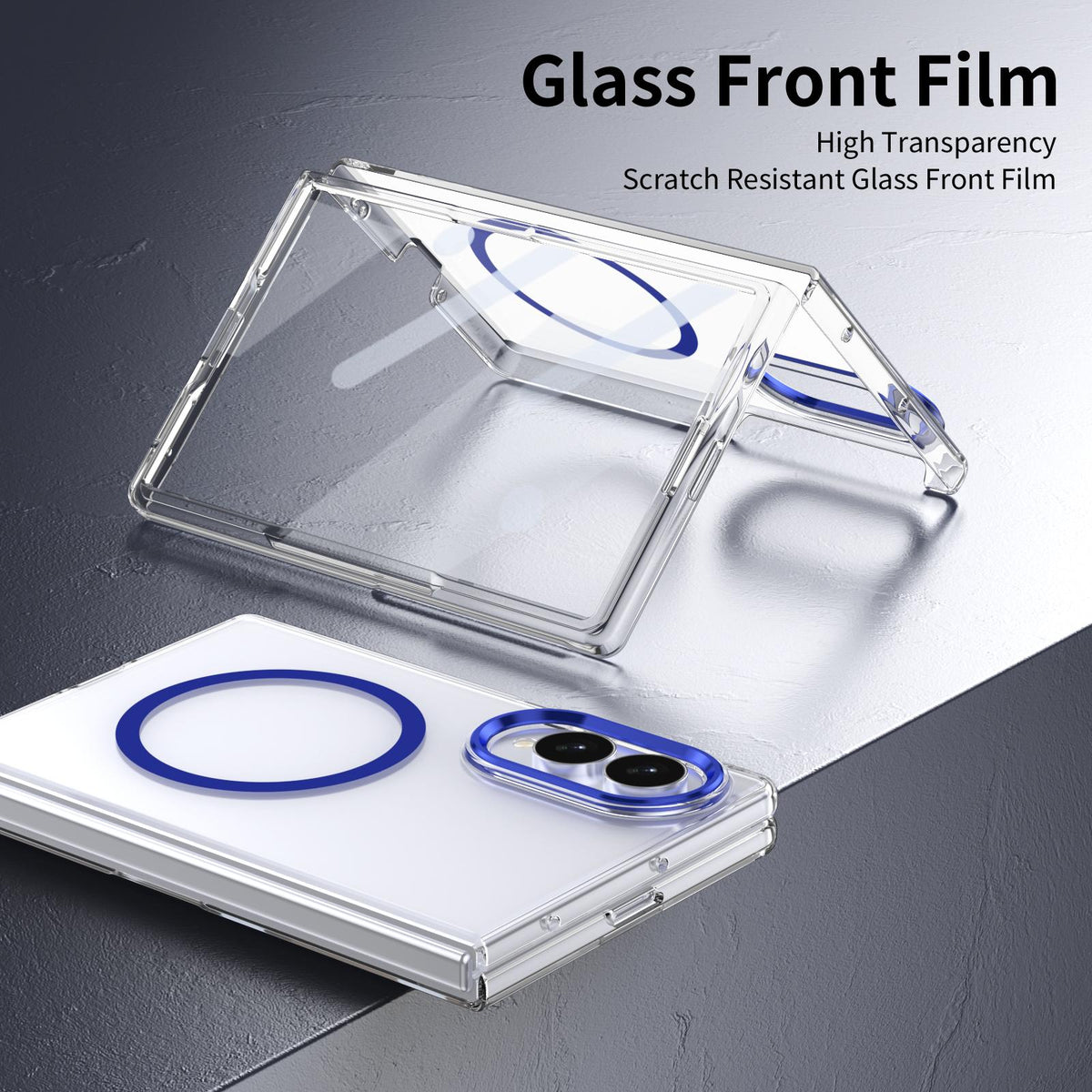 For Galaxy Z Fold8 5G lce Folding Series MagSafe Integrated Clear PC Phone Case - Royal Blue - EDA007451813A