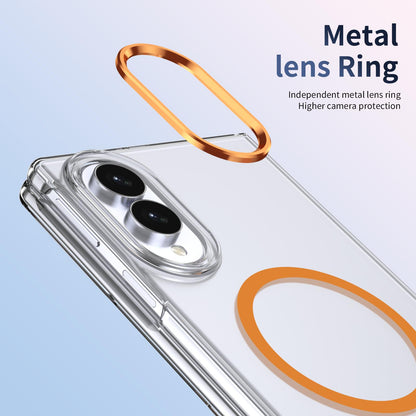 For Galaxy Z Fold8 5G lce Folding Series MagSafe Integrated Clear PC Phone Case - Orange - EDA007451813B
