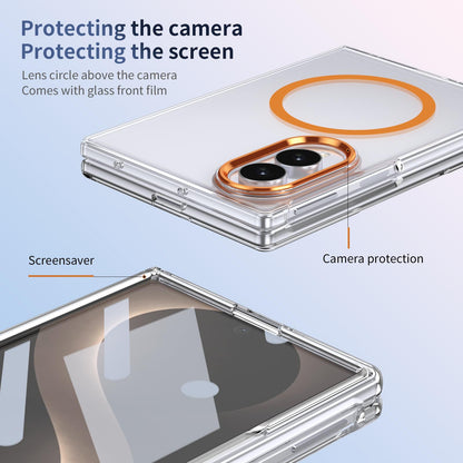 For Galaxy Z Fold8 5G lce Folding Series MagSafe Integrated Clear PC Phone Case - Orange - EDA007451813B