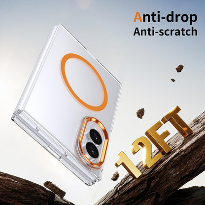 For Galaxy Z Fold8 5G lce Folding Series MagSafe Integrated Clear PC Phone Case - Orange - EDA007451813B
