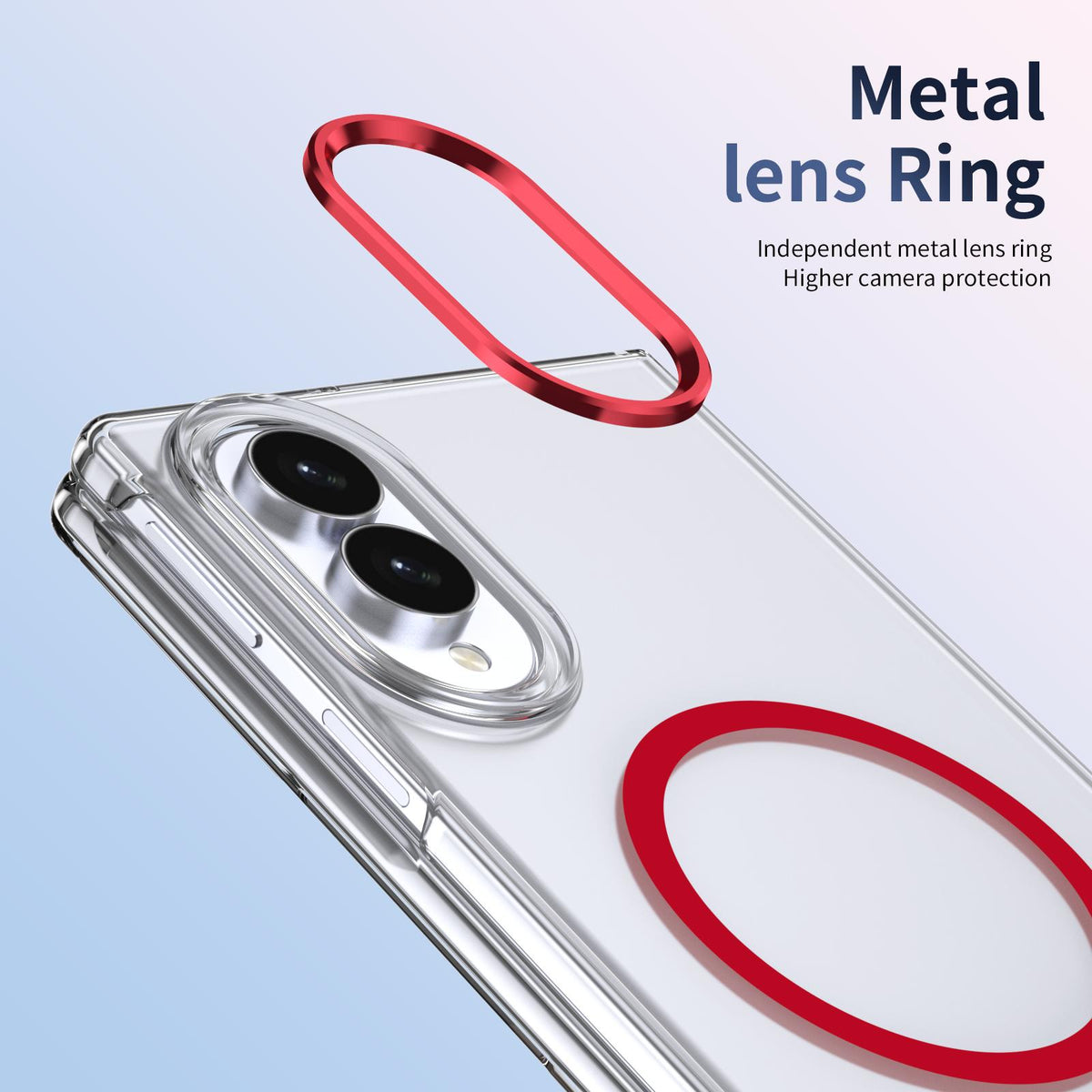 For Galaxy Z Fold8 5G lce Folding Series MagSafe Integrated Clear PC Phone Case - Red - EDA007451813D