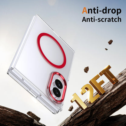 For Galaxy Z Fold8 5G lce Folding Series MagSafe Integrated Clear PC Phone Case - Red - EDA007451813D