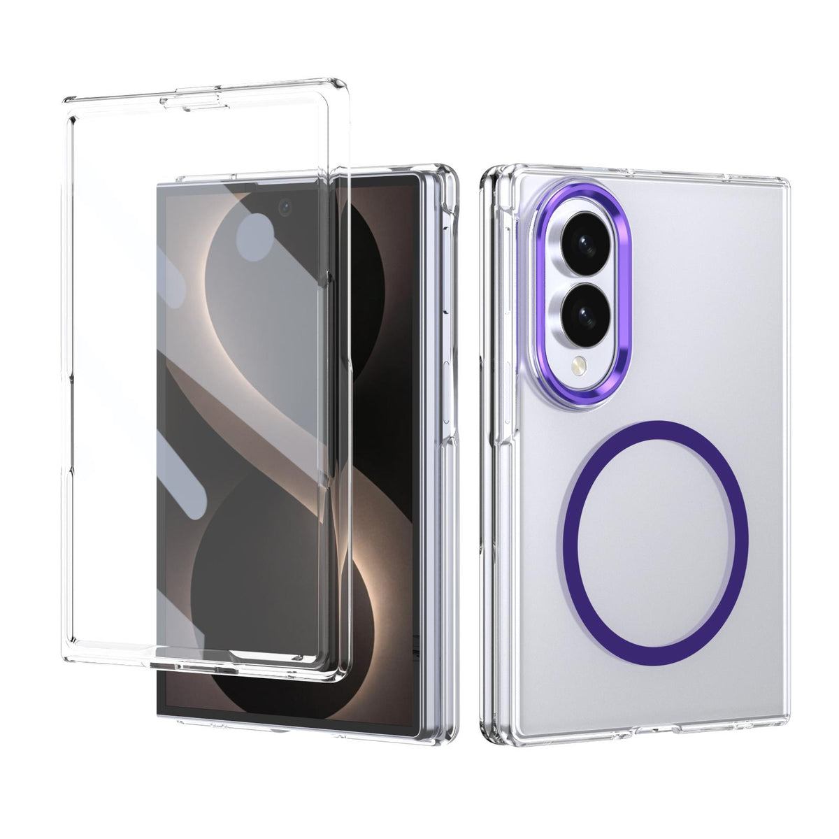 For Galaxy Z Fold8 5G lce Folding Series MagSafe Integrated Clear PC Phone Case - Purple - EDA007451813F