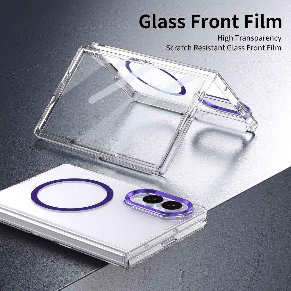 For Galaxy Z Fold8 5G lce Folding Series MagSafe Integrated Clear PC Phone Case - Purple - EDA007451813F