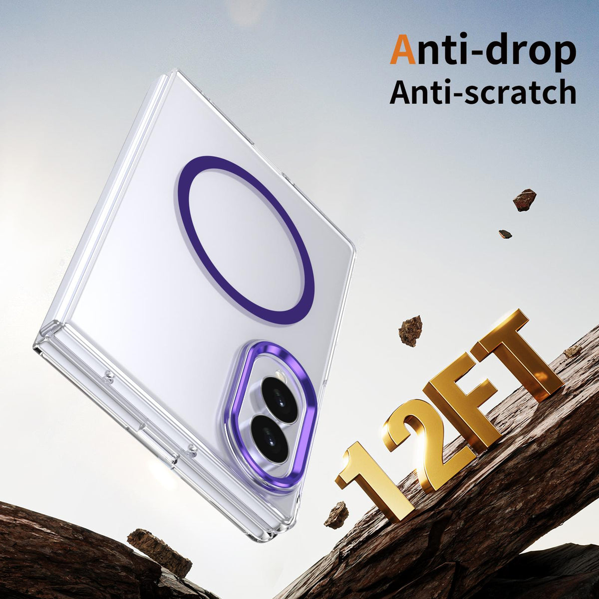 For Galaxy Z Fold8 5G lce Folding Series MagSafe Integrated Clear PC Phone Case - Purple - EDA007451813F