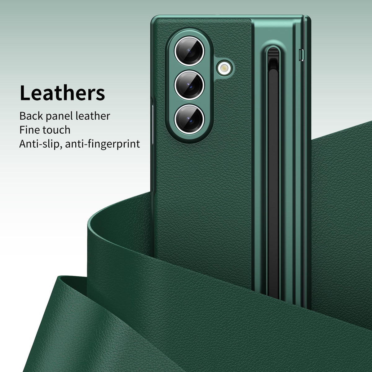 For Galaxy Z Fold8 Ultra 5G Integrated PC + PU Phone Case with Pen / Pen Box - Green - EDA007453006A