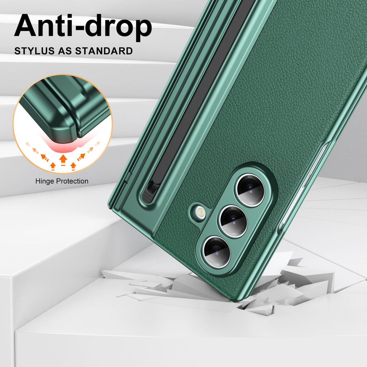 For Galaxy Z Fold8 Ultra 5G Integrated PC + PU Phone Case with Pen / Pen Box - Green - EDA007453006A