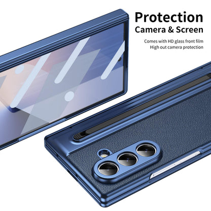 For Galaxy Z Fold8 Ultra 5G Integrated PC + PU Phone Case with Pen / Pen Box - Blue - EDA007453006B