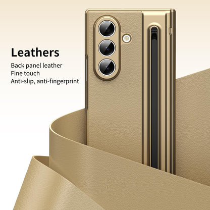 For Galaxy Z Fold8 Ultra 5G Integrated PC + PU Phone Case with Pen / Pen Box - Gold - EDA007453006C