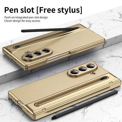 For Galaxy Z Fold8 Ultra 5G Integrated PC + PU Phone Case with Pen / Pen Box - Gold - EDA007453006C