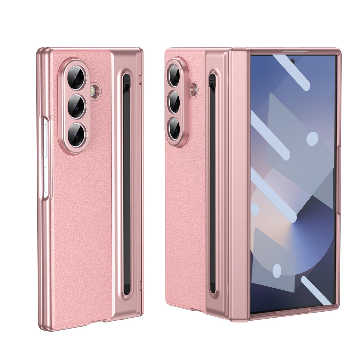 For Galaxy Z Fold8 Ultra 5G Integrated PC + PU Phone Case with Pen / Pen Box - Pink - EDA007453006E